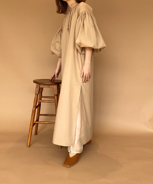 I_am（アイアム）の「volume balance ops（ワンピース・レディース・ベージュ/ブラック・FREE）」の5枚目の写真