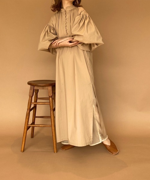 I_am（アイアム）の「volume balance ops（ワンピース・レディース・ベージュ/ブラック・FREE）」の11枚目の写真