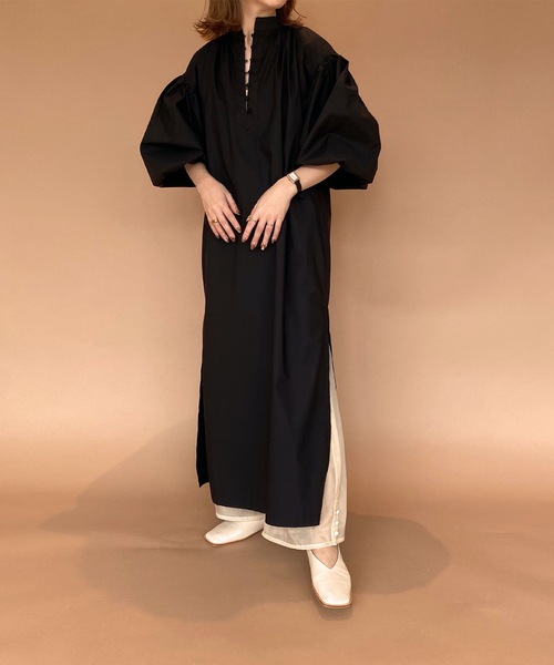 I_am（アイアム）の「volume balance ops（ワンピース・レディース・ベージュ/ブラック・FREE）」の6枚目の写真