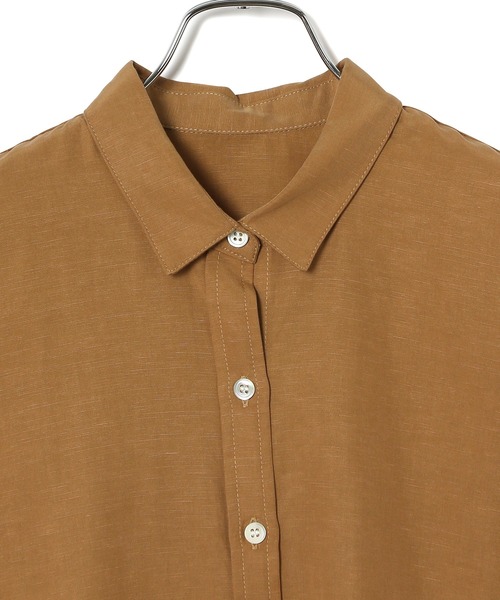 ADAM ET ROPE'（アダムエロペ）の「【アウトレット店舗・WEB限定】セルロースリネンフレンチシャツ（シャツ/ブラウス・レディース・ブラック/ピンク/ライトグリーン/キャメル/ピンク系その他・FREE）」の19枚目の写真