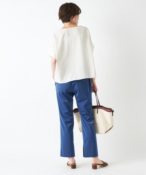 un dix cors（アンディコール）の「お気に入り上位　ニュアンススリーブブラウス（シャツ/ブラウス・レディース・ネイビー/ブラウン/オフホワイト/ピンク/ブラック/イエロー・FREE）」の20枚目の写真