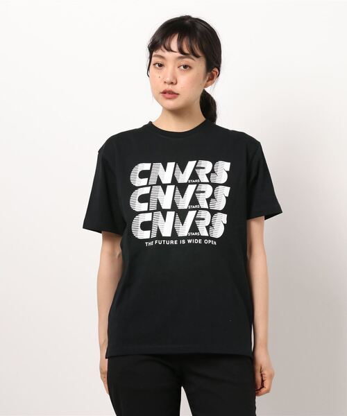 CONVERSE STARS(コンバーススターズ)の「プリントTシャツ(Tシャツ/カットソー・レディース・ブラック/ホワイト・FREE)」の12枚目の写真