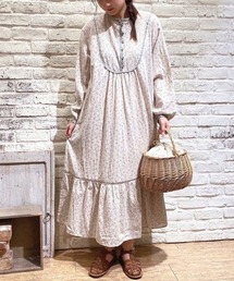 Samansa Mos2 | 花柄プリントパイピングワンピース(ワンピース)