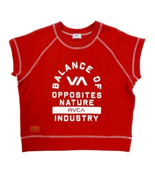 RVCA(ルーカ)の「RVCA レディース 【ALL TIME COLLECTION】 CREW NECK STITCH ST トレーナー【2021年夏モデル】/ルーカ半袖スウェットトレーナー(スウェット・レディース・オフホワイト/ブラック/レッド・X-SMALL/SMALL)」の1枚目の写真