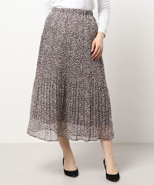 Samansa Mos2 blue(サマンサモスモスブルー)の「レオパード柄消しプリーツスカート(スカート・レディース・ブラック/ブラウン/オフホワイト・フリ-)」の6枚目の写真