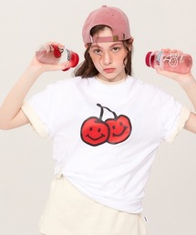 『KIRSH/キルシー』BIG DOODLE CHERRY T-SHIRTS KH/ビッグチェリープリント半袖Tシャツ