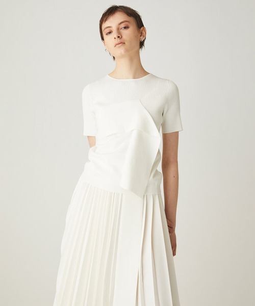 CAST:（キャストコロン）の「フロントデザインリブニット（ニット/セーター・レディース・ホワイト/ブラック/ブルー・S/M）」の5枚目の写真