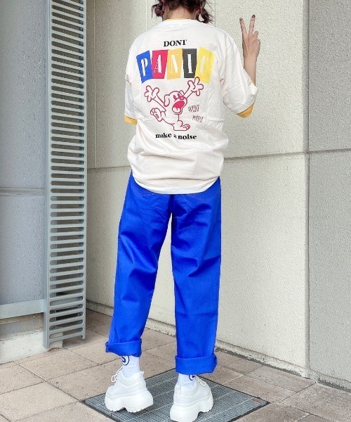 WEGO（ウィゴー）の「WEGO/キャラモチーフバックロゴプリント半袖Tシャツ（Tシャツ/カットソー・メンズ・スミクロ/オフホワイト・SMALL/MEDIUM/LARGE/X-LARGE）」の15枚目の写真