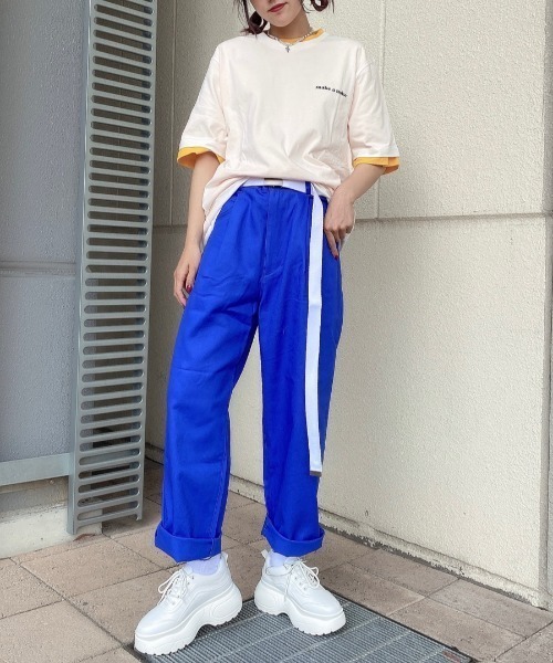 WEGO（ウィゴー）の「WEGO/キャラモチーフバックロゴプリント半袖Tシャツ（Tシャツ/カットソー・メンズ・スミクロ/オフホワイト・SMALL/MEDIUM/LARGE/X-LARGE）」の14枚目の写真