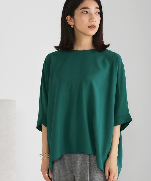 Bou Jeloud(ブージュルード)の「サラッと素材◆ドルマンブラウス(シャツ/ブラウス・レディース・ブラック/オフホワイト/ライム/ブルー/グレイッシュベージュ/チャコールグレー/パープル/ダークグリーン/キャメル/グリーン系その他・FREE)」の5枚目の写真