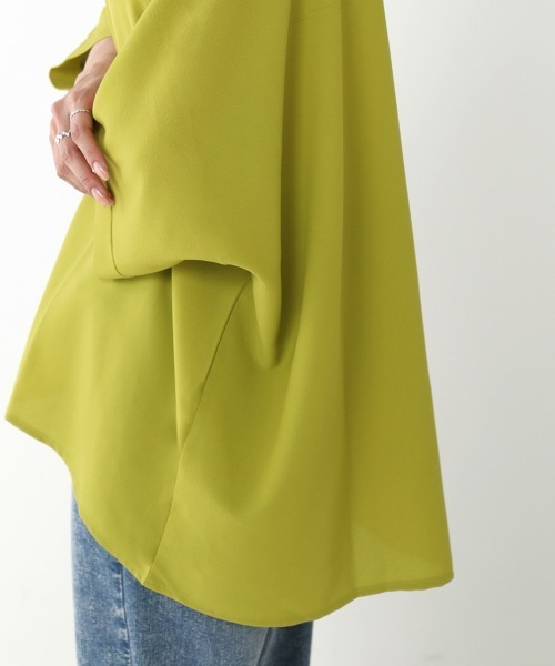 Bou Jeloud(ブージュルード)の「サラッと素材◆ドルマンブラウス(シャツ/ブラウス・レディース・ブラック/オフホワイト/ライム/ブルー/グレイッシュベージュ/チャコールグレー/パープル/ダークグリーン/キャメル/グリーン系その他・FREE)」の11枚目の写真