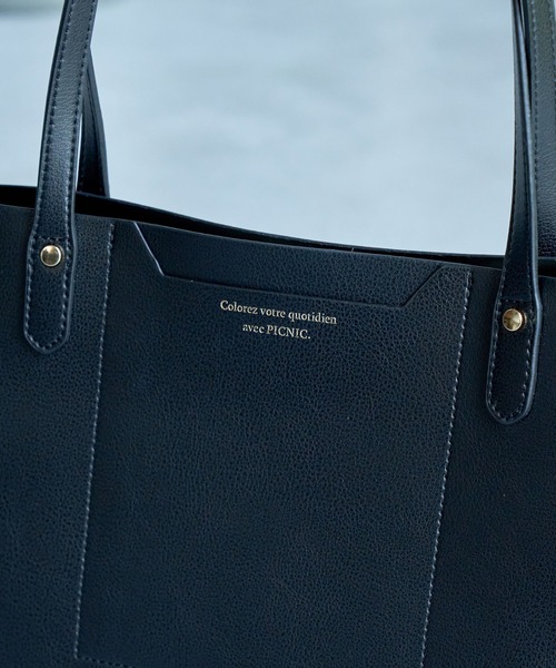 ROPE' PICNIC(ロペピクニック)の「【A4対応】軽量フロントポケット平カシメ3層トートバッグ(トートバッグ・レディース・ブラック/オフホワイト/ベージュ/シルバー/ブラウン系その他3・FREE)」の18枚目の写真