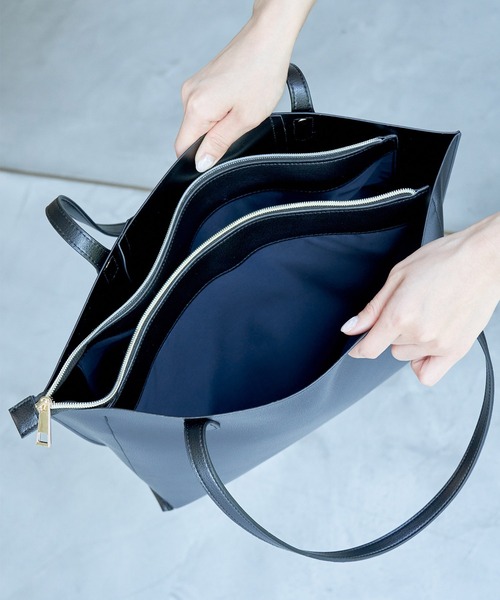 ROPE' PICNIC(ロペピクニック)の「【A4対応】軽量フロントポケット平カシメ3層トートバッグ(トートバッグ・レディース・ブラック/オフホワイト/ベージュ/シルバー/ブラウン系その他3・FREE)」の19枚目の写真