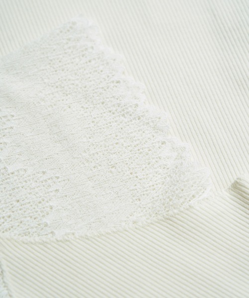 ROPE' PICNIC（ロペピクニック）の「袖レースVネックテレコトップス（タンクトップ・レディース・ブラック/オフホワイト/ブラウン・40/38）」の18枚目の写真