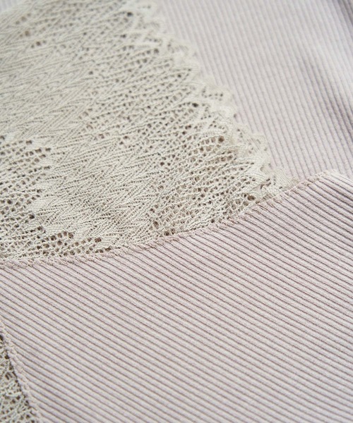 ROPE' PICNIC（ロペピクニック）の「袖レースVネックテレコトップス（タンクトップ・レディース・ブラック/オフホワイト/ブラウン・40/38）」の17枚目の写真