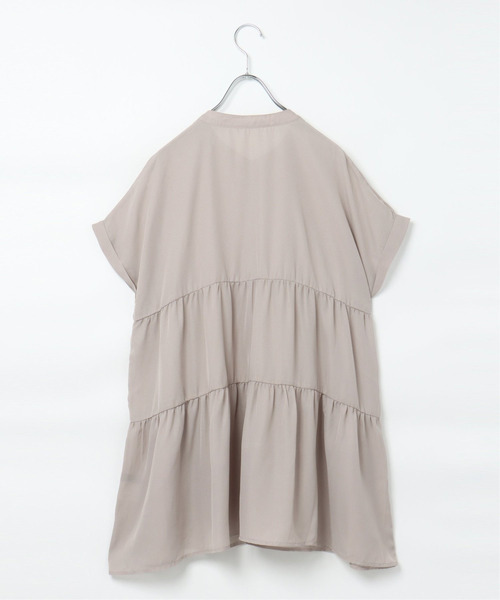 VENCEEXCHANGE（ヴァンスエクスチェンジ）の「半袖ティアードブラウス（シャツ/ブラウス・レディース・ブラック/オフホワイト/ブルー/ベージュ系その他・M）」の8枚目の写真