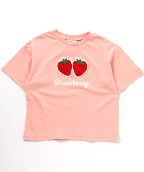 BREEZE（ブリーズ）の「/フルーツサガラワッペンTシャツ（Tシャツ/カットソー・キッズ・ライム/レインボー/レッド/パープル/オフホワイト/クリーム/ピンク/オレンジ/ミント/イエロー・140/80/110/100/130/120/90）」の7枚目の写真