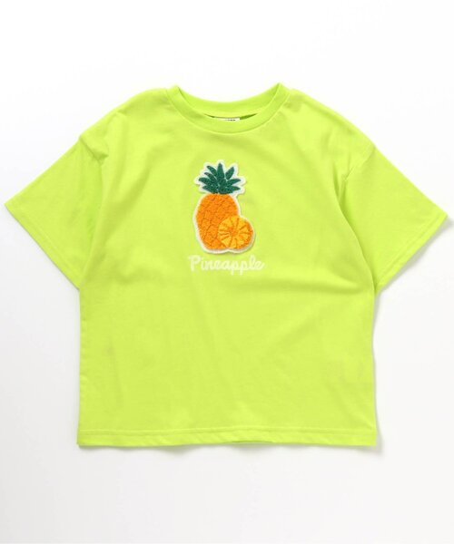 BREEZE（ブリーズ）の「/フルーツサガラワッペンTシャツ（Tシャツ/カットソー・キッズ・ライム/レインボー/レッド/パープル/オフホワイト/クリーム/ピンク/オレンジ/ミント/イエロー・140/80/110/100/130/120/90）」の4枚目の写真