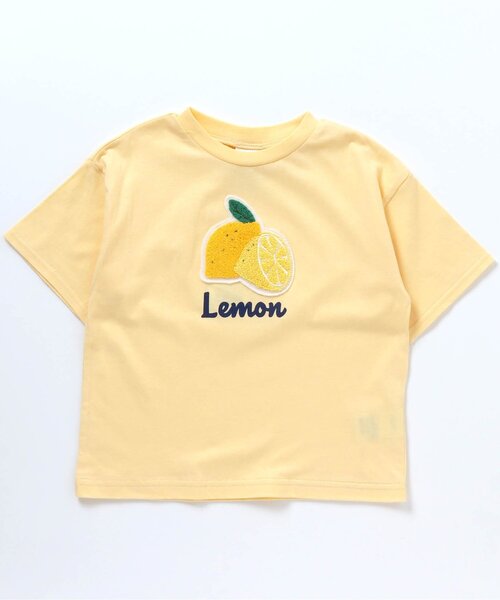 BREEZE（ブリーズ）の「/フルーツサガラワッペンTシャツ（Tシャツ/カットソー・キッズ・ライム/レインボー/レッド/パープル/オフホワイト/クリーム/ピンク/オレンジ/ミント/イエロー・140/80/110/100/130/120/90）」の3枚目の写真