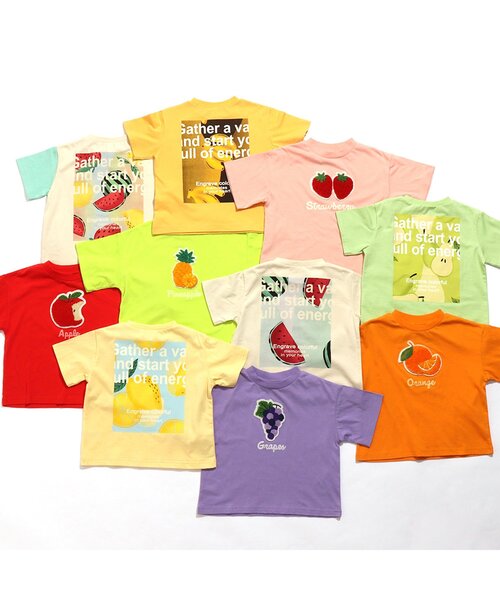 BREEZE（ブリーズ）の「/フルーツサガラワッペンTシャツ（Tシャツ/カットソー・キッズ・ライム/レインボー/レッド/パープル/オフホワイト/クリーム/ピンク/オレンジ/ミント/イエロー・140/80/110/100/130/120/90）」の12枚目の写真