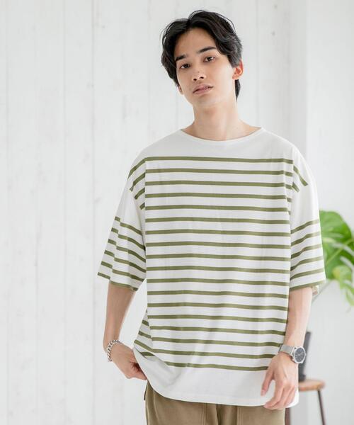 coen（コーエン）の「ナバルボーダーTシャツ（Tシャツ/カットソー・メンズ・オリーブ/コバルトブルー・MEDIUM/X-LARGE/SMALL/LARGE）」の16枚目の写真