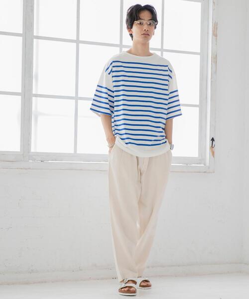 coen（コーエン）の「ナバルボーダーTシャツ（Tシャツ/カットソー・メンズ・オリーブ/コバルトブルー・MEDIUM/X-LARGE/SMALL/LARGE）」の12枚目の写真