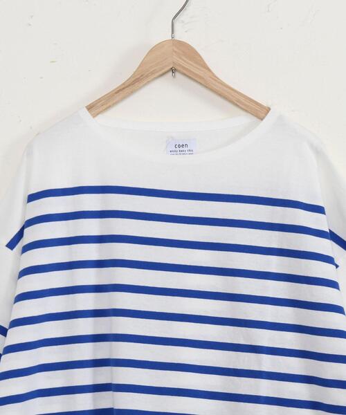 coen（コーエン）の「ナバルボーダーTシャツ（Tシャツ/カットソー・メンズ・オリーブ/コバルトブルー・MEDIUM/X-LARGE/SMALL/LARGE）」の7枚目の写真