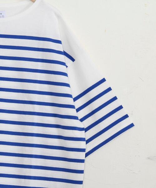 coen（コーエン）の「ナバルボーダーTシャツ（Tシャツ/カットソー・メンズ・オリーブ/コバルトブルー・MEDIUM/X-LARGE/SMALL/LARGE）」の8枚目の写真