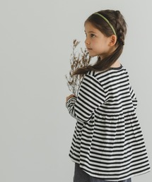 pairmanon | ボーダー長袖ガールズチュニック(Tシャツ/カットソー)