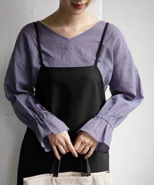 URBAN RESEARCH DOORS(アーバンリサーチドアーズ)の「楊柳キャンディスリーブチュニック(Tシャツ/カットソー・レディース・ブラック/グレー系その他/ライトベージュ・ONE)」の13枚目の写真