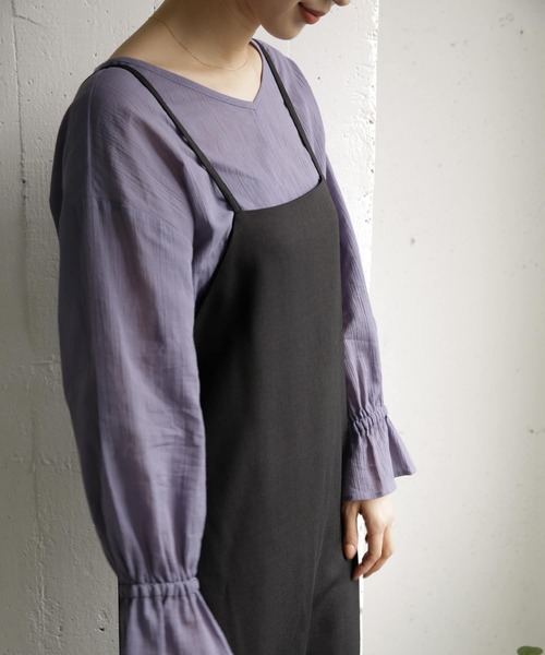 URBAN RESEARCH DOORS(アーバンリサーチドアーズ)の「楊柳キャンディスリーブチュニック(Tシャツ/カットソー・レディース・ブラック/グレー系その他/ライトベージュ・ONE)」の14枚目の写真