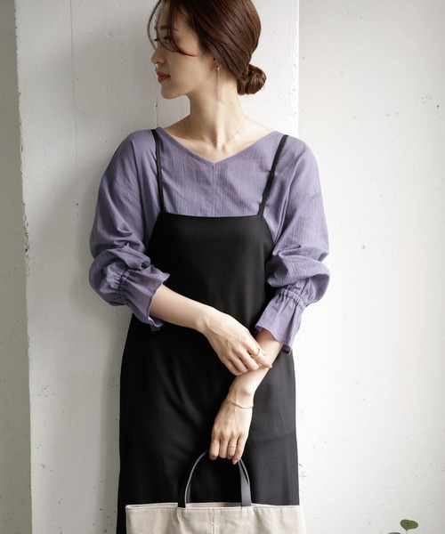 URBAN RESEARCH DOORS(アーバンリサーチドアーズ)の「楊柳キャンディスリーブチュニック(Tシャツ/カットソー・レディース・ブラック/グレー系その他/ライトベージュ・ONE)」の17枚目の写真