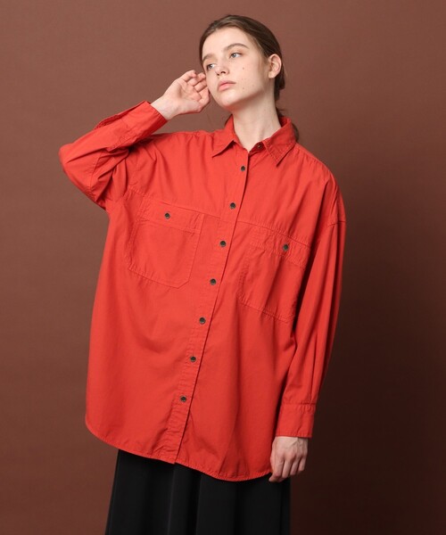 DRESSTERIOR（ドレステリア）の「◆製品染ワークシャツ（シャツ/ブラウス・レディース・チャコールグレー/ベージュ/レンガ・38/36）」の14枚目の写真