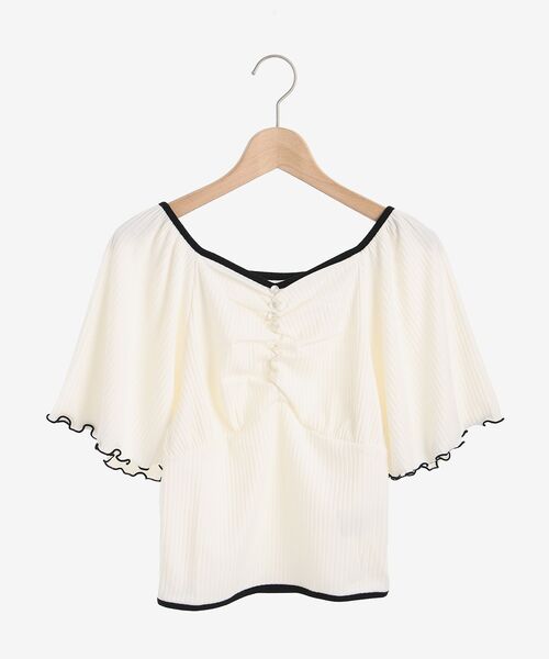 MAJESTIC LEGON（マジェスティックレゴン）の「モノトーンコンシャストップス（Tシャツ/カットソー・レディース・ブラック/アイボリー・SMALL/MEDIUM）」の14枚目の写真