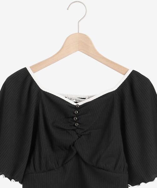 MAJESTIC LEGON（マジェスティックレゴン）の「モノトーンコンシャストップス（Tシャツ/カットソー・レディース・ブラック/アイボリー・SMALL/MEDIUM）」の15枚目の写真