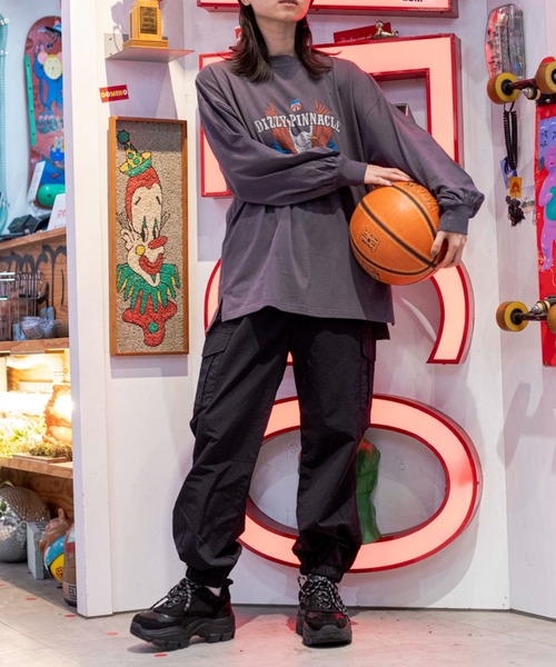 WEGO（ウィゴー）の「WEGO/ナイロンカーゴパンツ（カーゴパンツ・レディース・ブラック/グレー・FREE）」の10枚目の写真