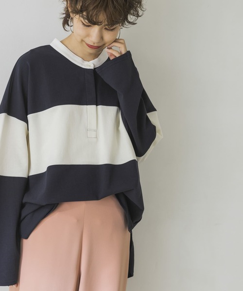 URBAN RESEARCH（アーバンリサーチ）の「インレールーズラガーシャツ（Tシャツ/カットソー・レディース・ネイビー/グレー系その他・FREE）」の2枚目の写真
