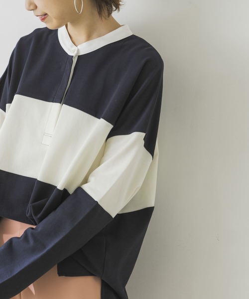 URBAN RESEARCH（アーバンリサーチ）の「インレールーズラガーシャツ（Tシャツ/カットソー・レディース・ネイビー/グレー系その他・FREE）」の6枚目の写真