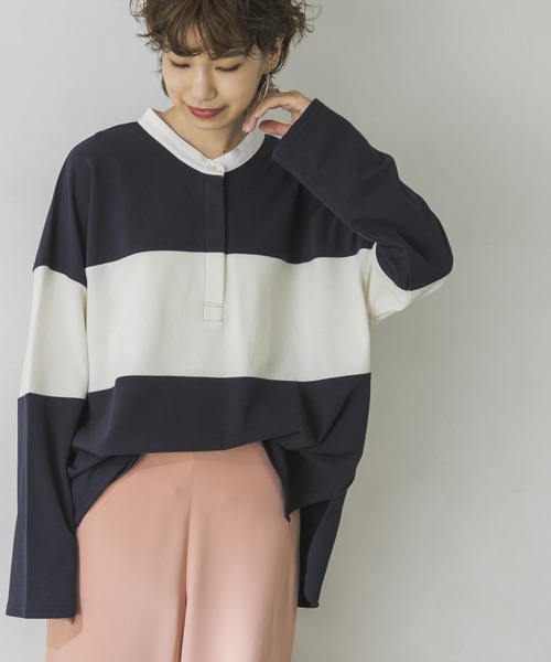 URBAN RESEARCH（アーバンリサーチ）の「インレールーズラガーシャツ（Tシャツ/カットソー・レディース・ネイビー/グレー系その他・FREE）」の9枚目の写真