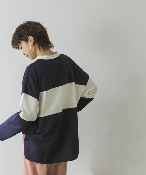 URBAN RESEARCH（アーバンリサーチ）の「インレールーズラガーシャツ（Tシャツ/カットソー・レディース・ネイビー/グレー系その他・FREE）」の3枚目の写真