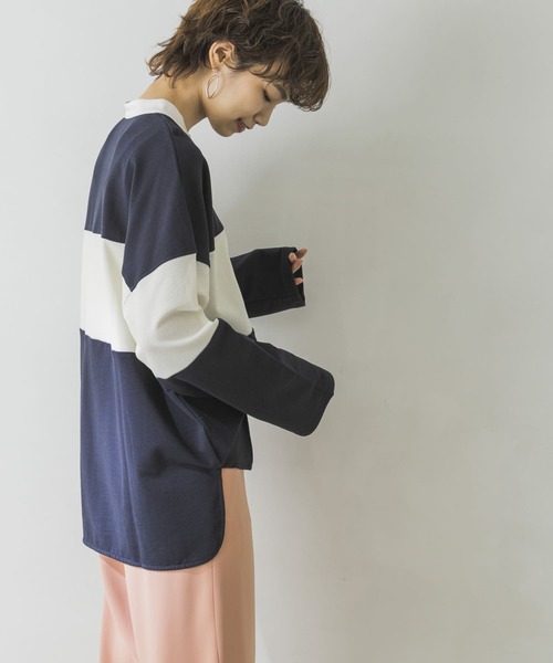 URBAN RESEARCH（アーバンリサーチ）の「インレールーズラガーシャツ（Tシャツ/カットソー・レディース・ネイビー/グレー系その他・FREE）」の4枚目の写真