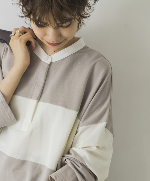 URBAN RESEARCH（アーバンリサーチ）の「インレールーズラガーシャツ（Tシャツ/カットソー・レディース・ネイビー/グレー系その他・FREE）」の10枚目の写真