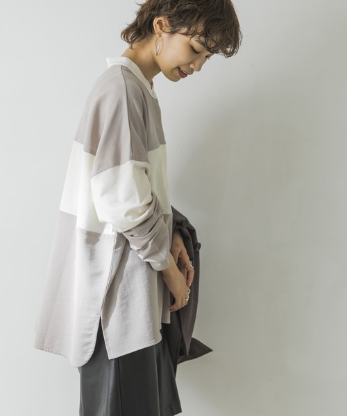 URBAN RESEARCH（アーバンリサーチ）の「インレールーズラガーシャツ（Tシャツ/カットソー・レディース・ネイビー/グレー系その他・FREE）」の8枚目の写真