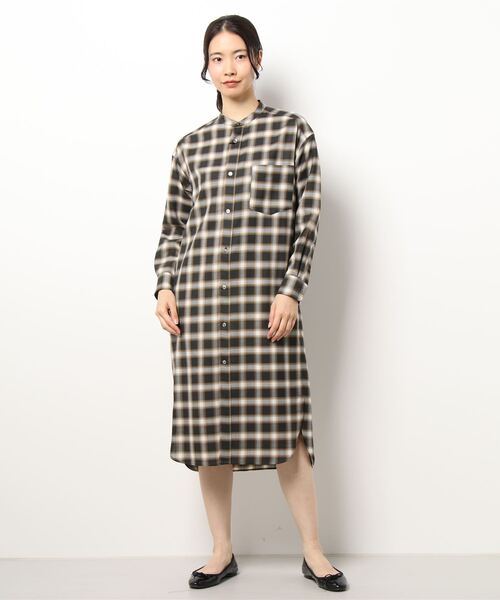 LE GLAZIK | ウールフランネル オーバーシャツワンピース WOMEN