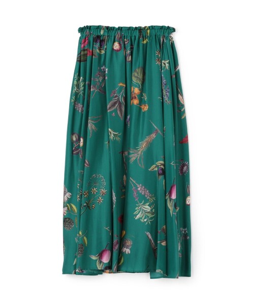 caban（キャバン）の「□シルク ボタニカルプリントロングスカート