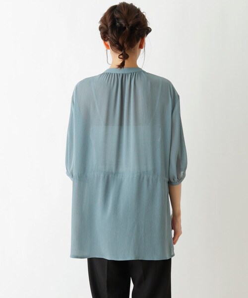 Cutie Blonde(キューティーブロンド)の「◆【S-L】ウエストドロストブラウス(シャツ/ブラウス・レディース・ブルー/ブラック/アイボリー・03/02/01)」の11枚目の写真