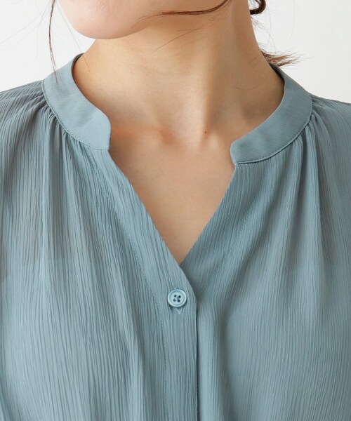 Cutie Blonde(キューティーブロンド)の「◆【S-L】ウエストドロストブラウス(シャツ/ブラウス・レディース・ブルー/ブラック/アイボリー・03/02/01)」の10枚目の写真