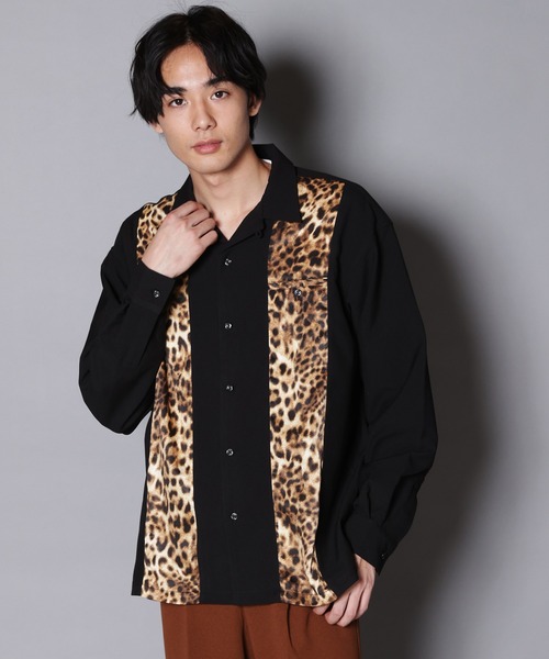 JACKROSE（ジャックローズ）の「JE ヒョウ柄切り替えシャツ/開襟 長袖