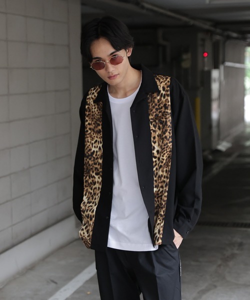 JACKROSE（ジャックローズ）の「JE ヒョウ柄切り替えシャツ/開襟 長袖