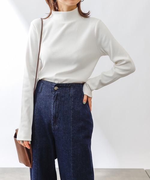 COLONY 2139（コロニートゥーワンスリーナイン）の「ギザコットンリブハイネック長袖Tシャツ/ロンT（Tシャツ/カットソー・レディース・ホワイト/ブラック/グリーン・SMALL/MEDIUM/LARGE）」の14枚目の写真